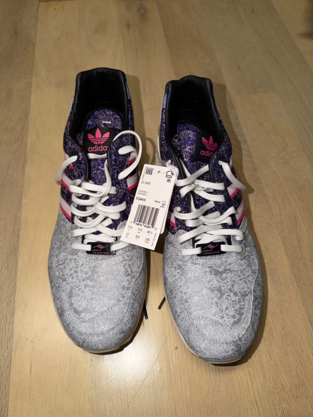 adidas Men’s Gray, Purple & Pink Athletic Sneakers